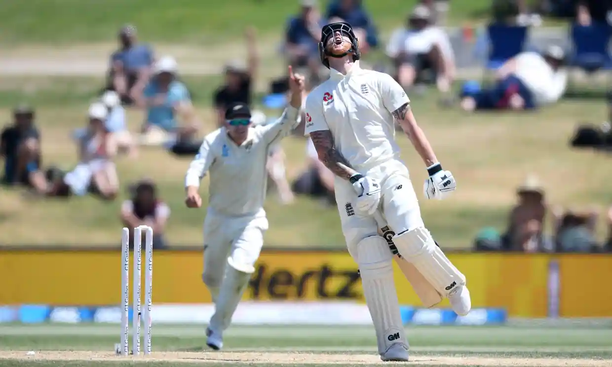 England's Ben Stokes after his dismissal