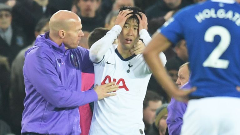 Tottenham's Son after Gomes injury