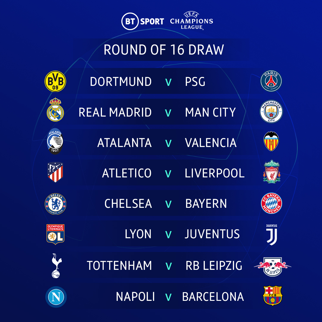 champions league last 16 2019