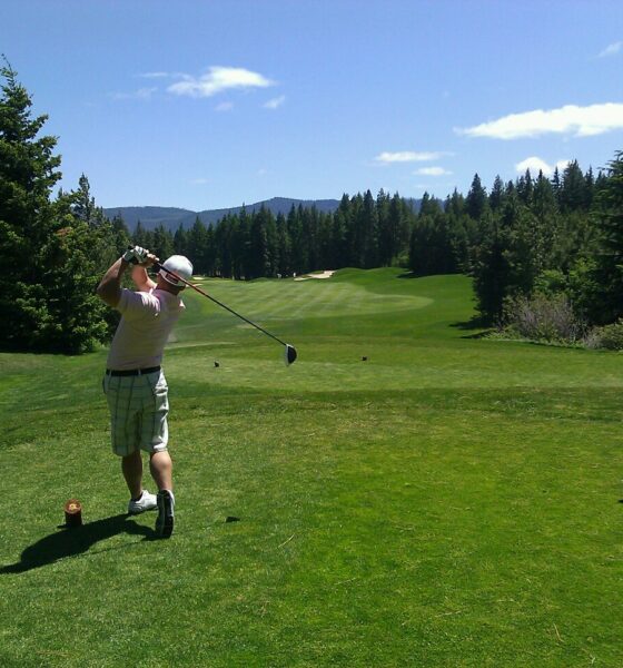 Golf course and golfer