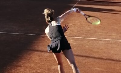 "Petra Martic serves in Palermo Open, in Sicily Italy." Photo: Eva-Kristin Urestad Pederson