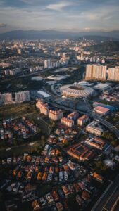 Aerial view of Bukit Jalil Stadium